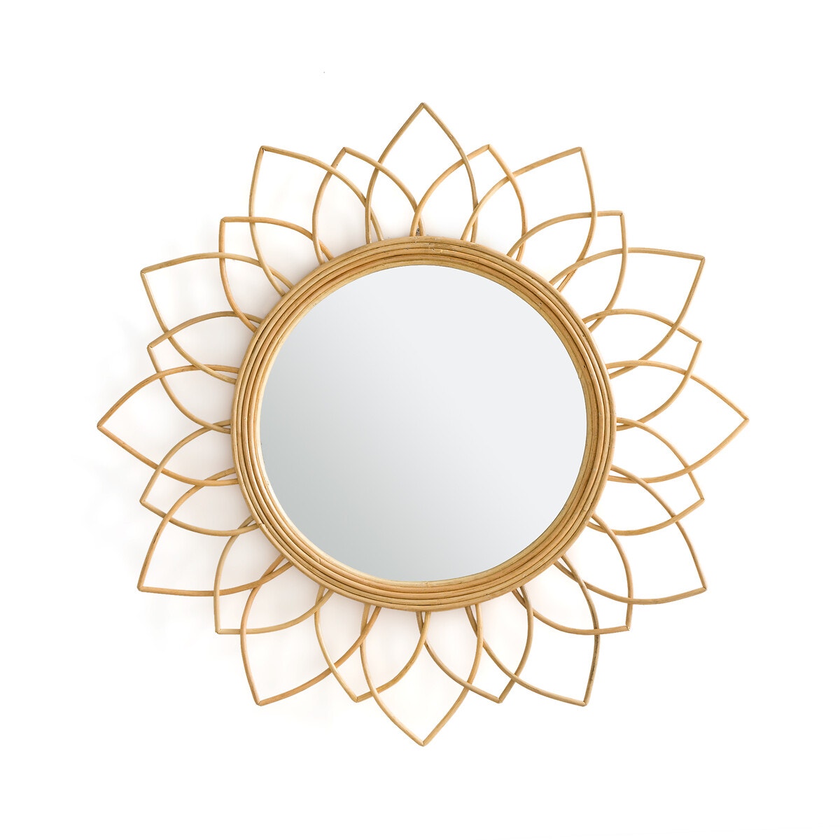 Καθρέφτης από ρατάν Ø90 εκ. σε σχήμα λουλουδιού, Nogu