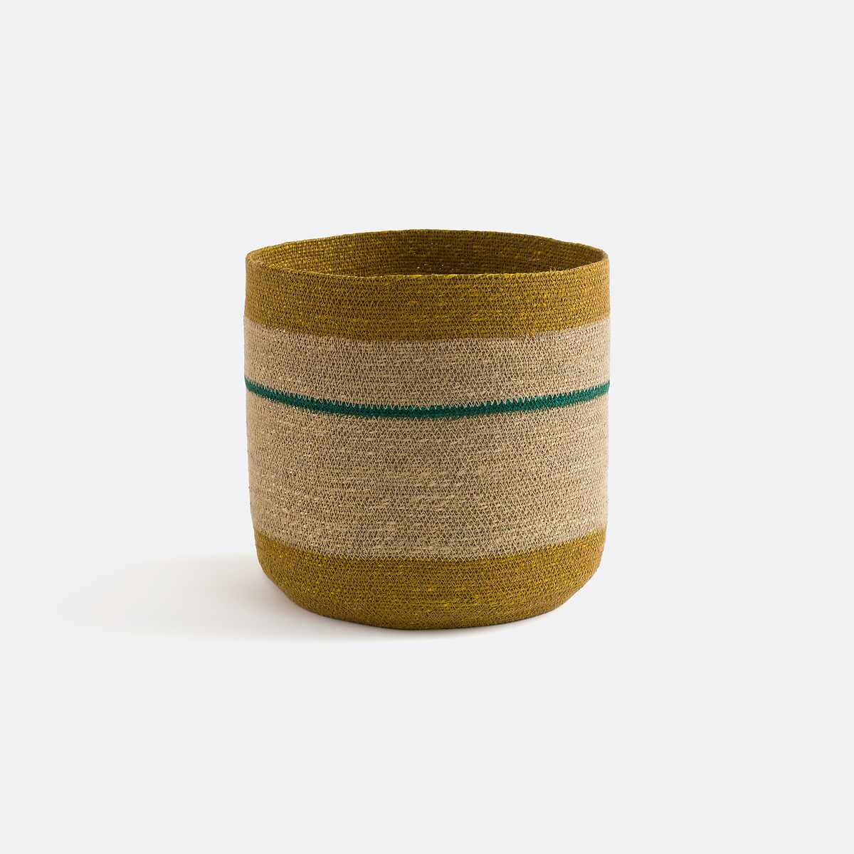 Πολύχρωμο καλάθι από ψάθα Μ30xΠ30xΥ30cm