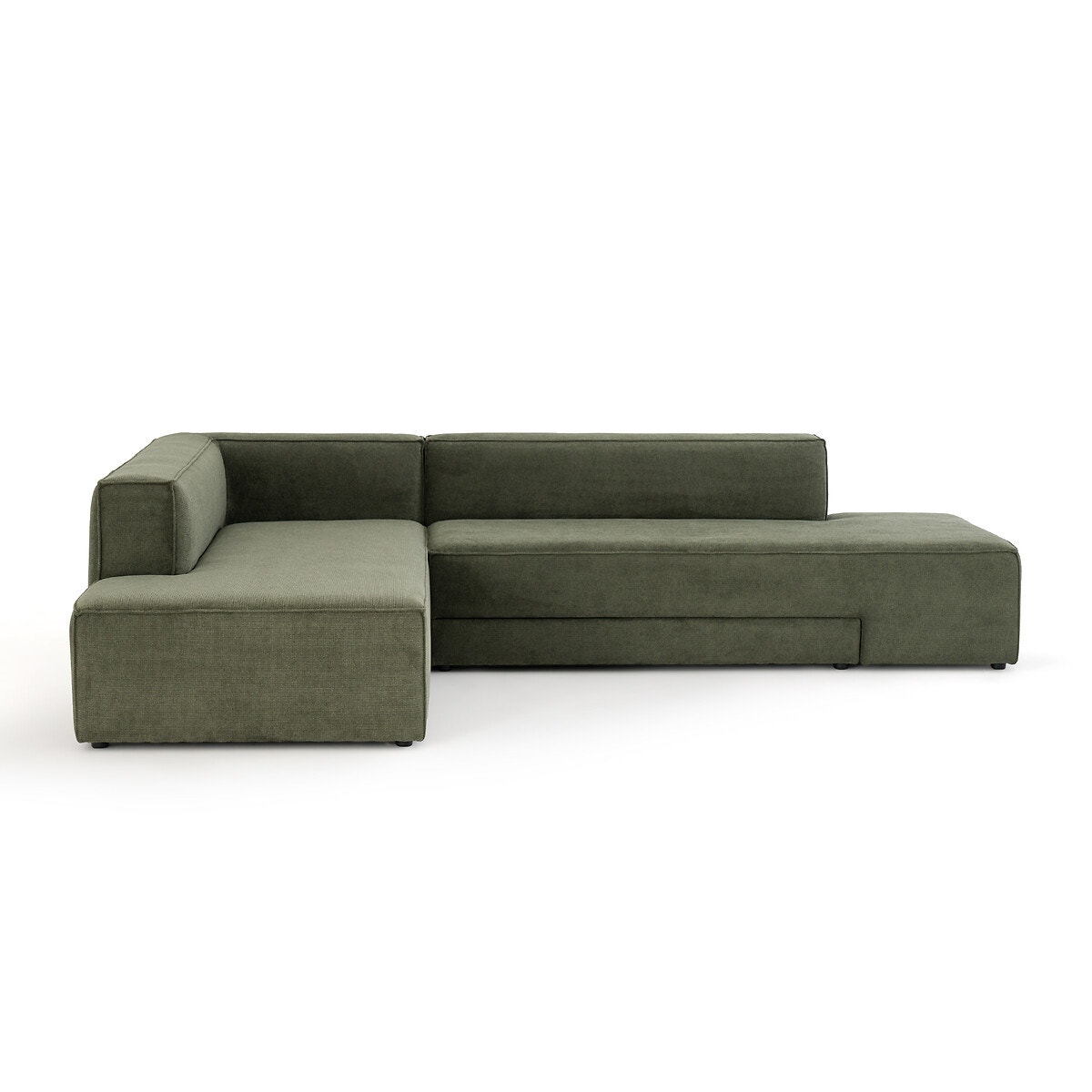 Πτυσσόμενος γωνιακός καναπές με ταπετσαρία ανάγλυφης ύφανσης Μ216xΠ284xΥ69cm