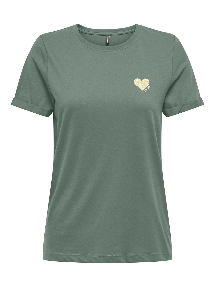 Κοντομάνικο T-shirt με στάμπα μικρή καρδιά