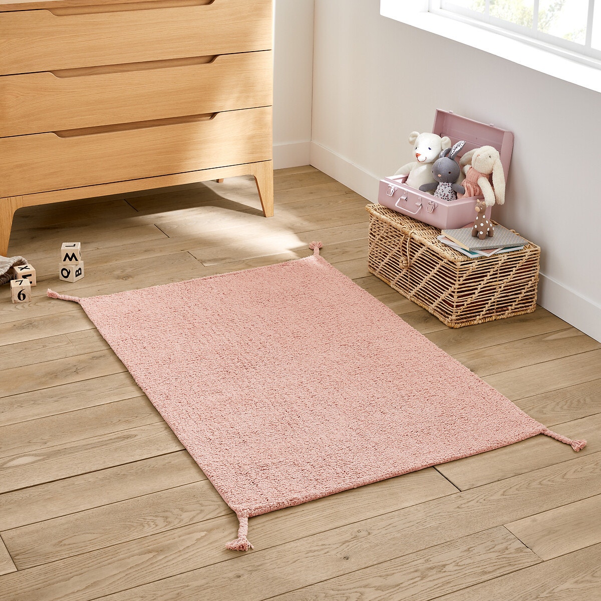 Hiro Tassel Plain 100% Cotton Childs Rug