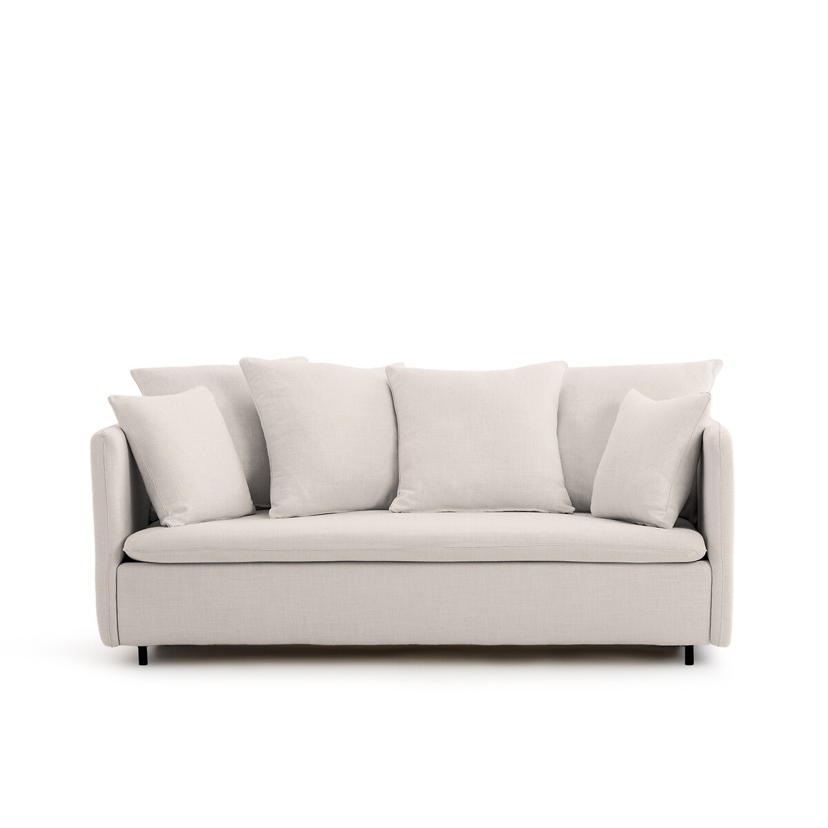 Τριθέσιος πτυσσόμενος καναπές-κρεβάτι από λινό και βαμβάκι, Ivete