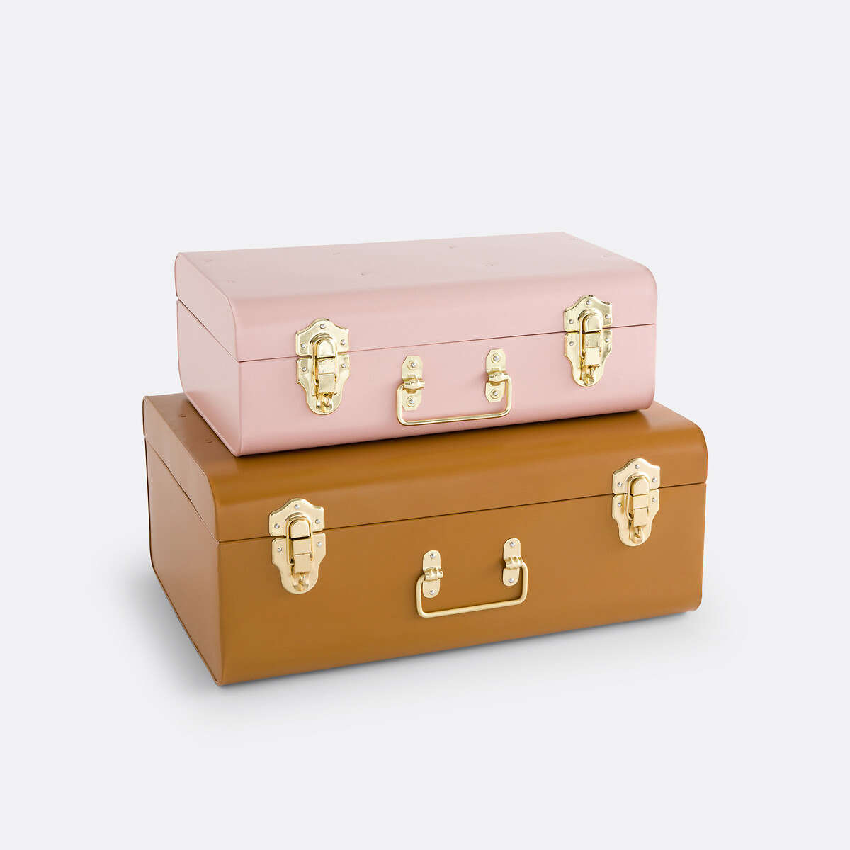 La Redoute Interieurs Σετ 2 μεταλλικά μπαούλα Μ33xΠ49xΥ20cm