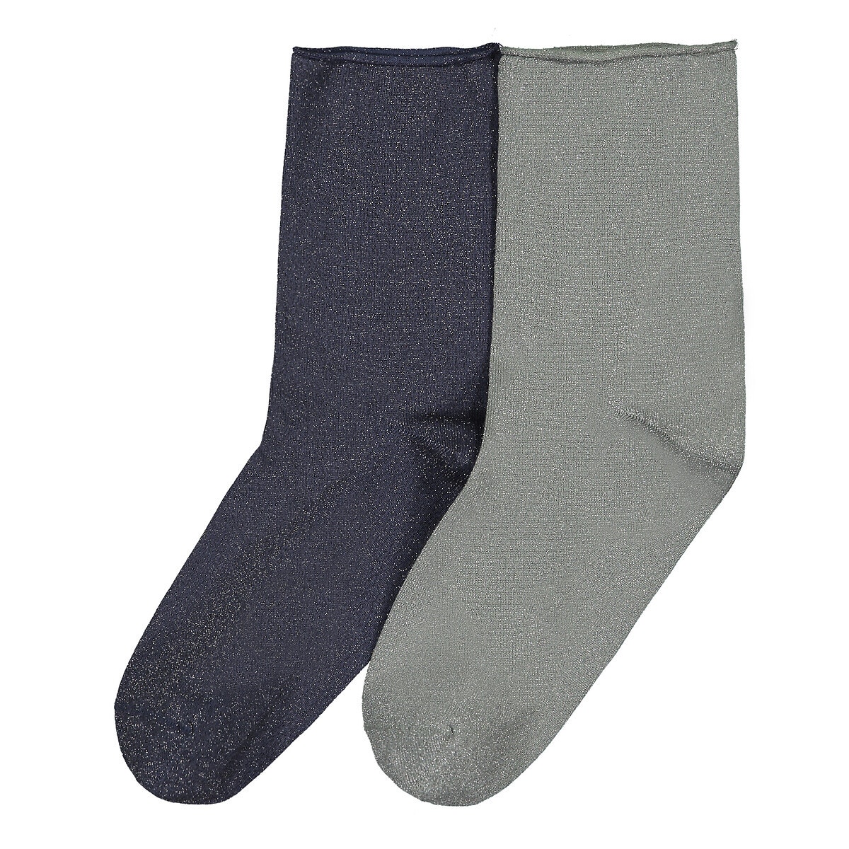 Σετ 2 ζευγάρια κάλτσες με μεταλλιζέ ύφανση