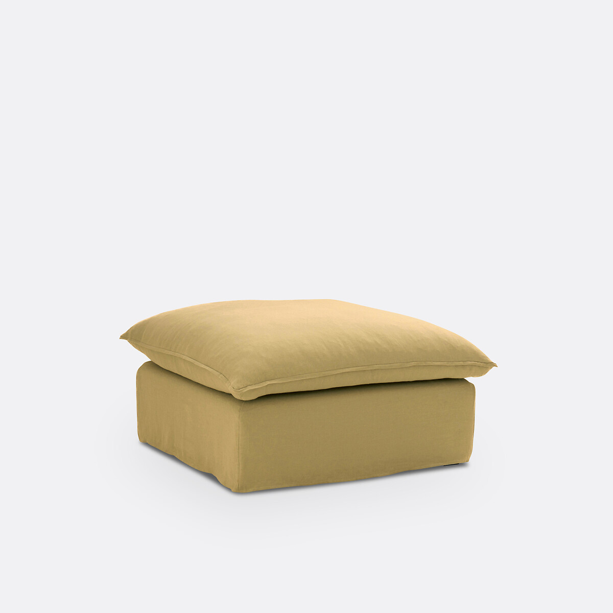 Πουφ από λινό γκοφρέ με μους τεχνολογίας Bultex, Odna