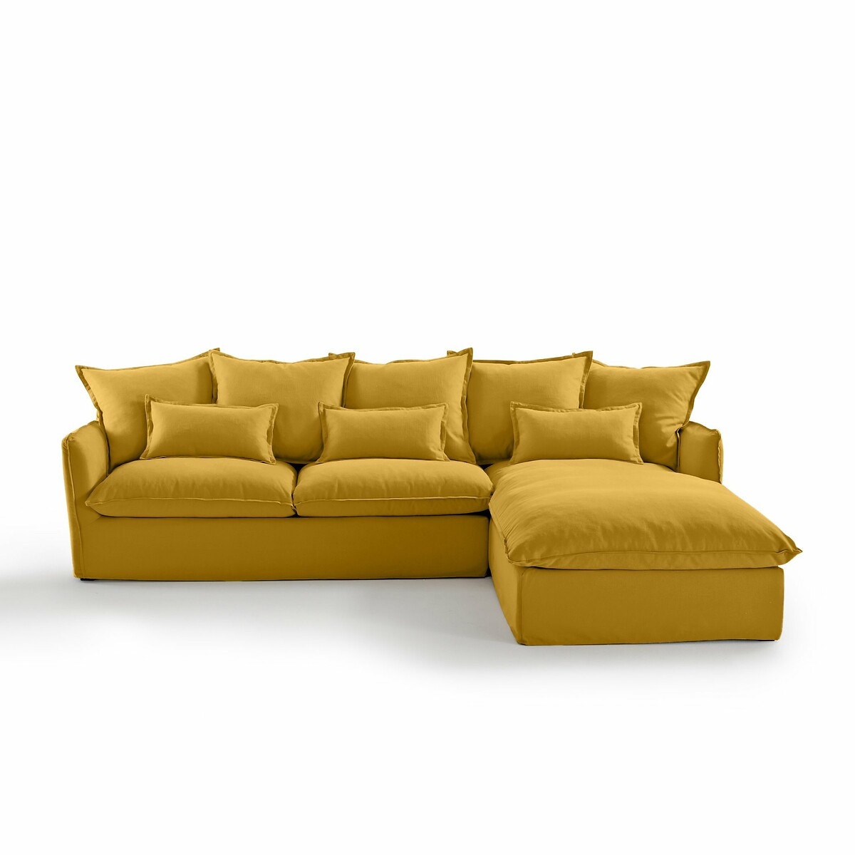 Σπίτι > Έπιπλα > Καθιστικό > Καναπέδες > Γωνιακοί καναπέδες Γωνιακός καναπές-κρεβάτι από βαμβάκι λινό τεχνολογίας Bultex Μ190xΠ294xΥ90cm