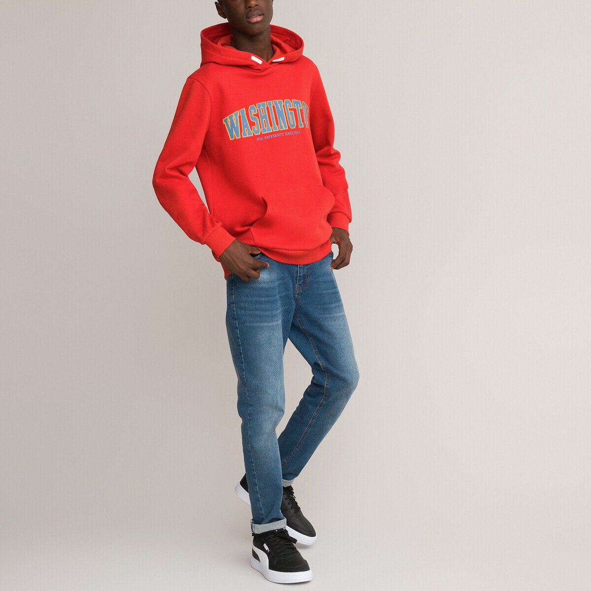 Φούτερ με κουκούλα και στάμπα Washington