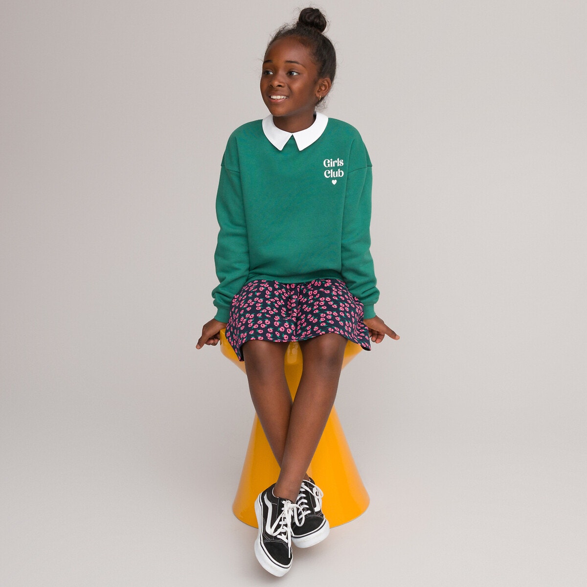 Φούτερ από φανέλα με υφαμάτινο γιακά