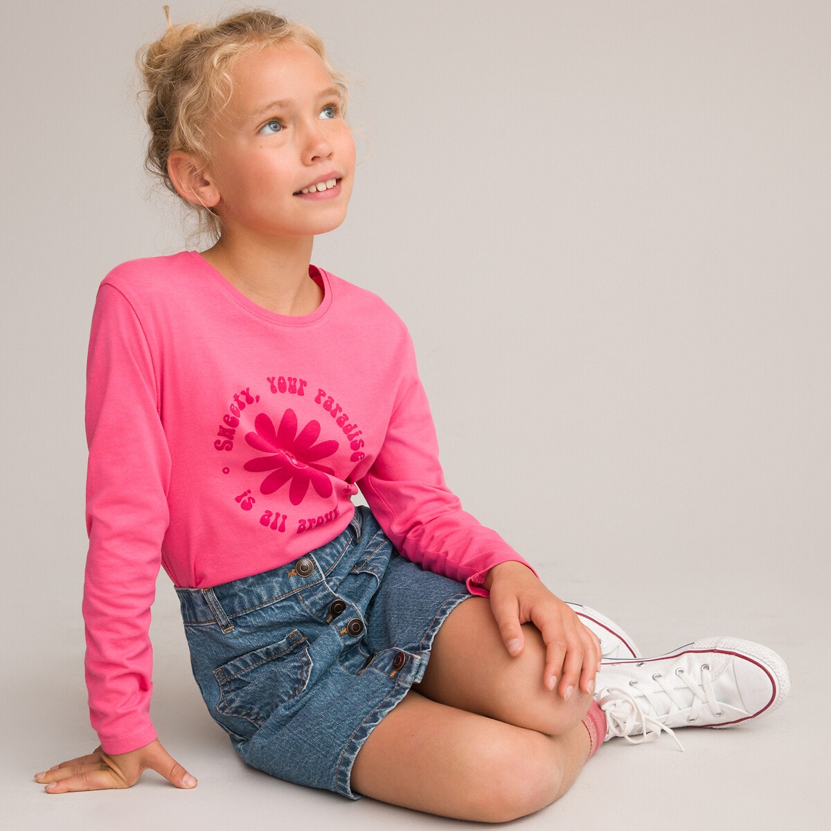 Μακρυμάνικη μπλούζα με στάμπα μπροστά