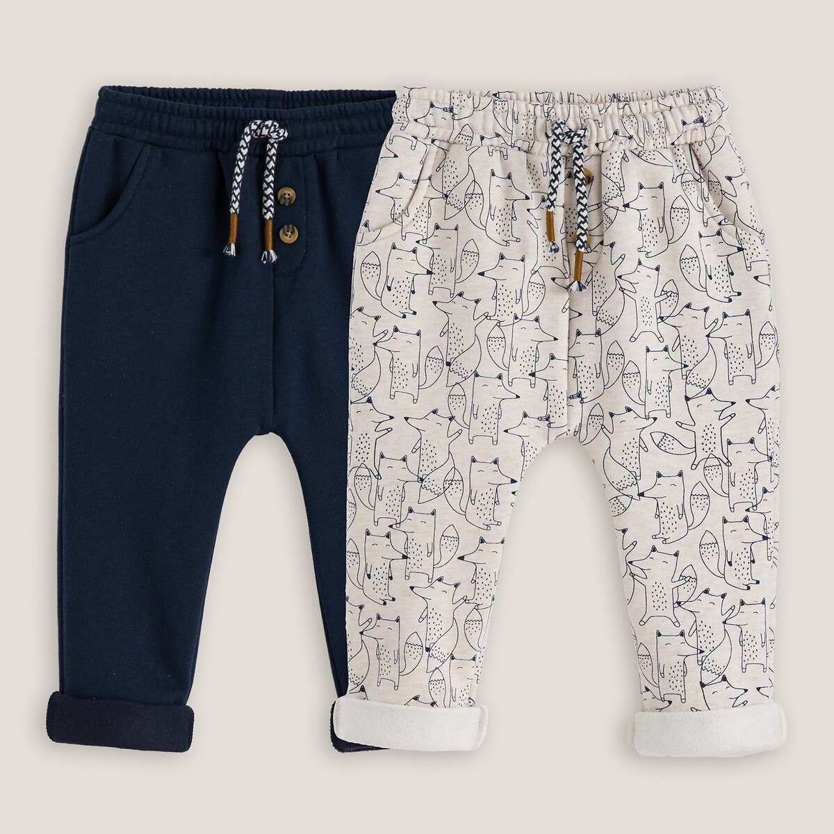 La Redoute Collections Σετ 2 σαλβάρια από φανέλα