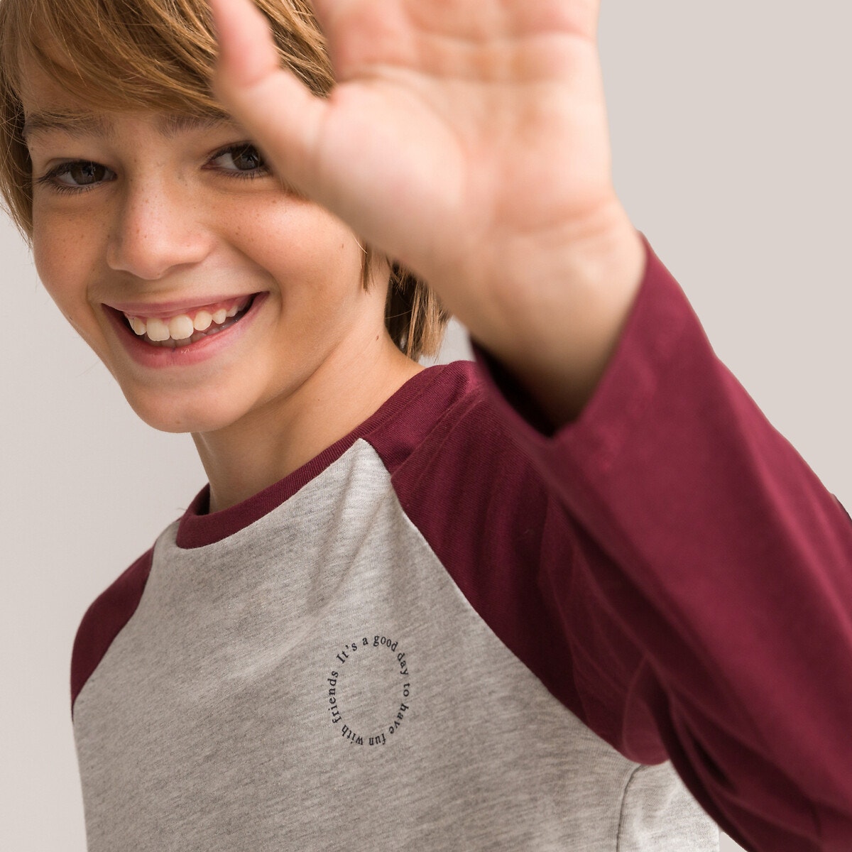 Μόδα > Παιδικά > Αγόρι > T-shirt, πόλο > Μακριά μανίκια Σετ 3 μακρυμάνικες μπλούζες με μήνυμα στο στήθος