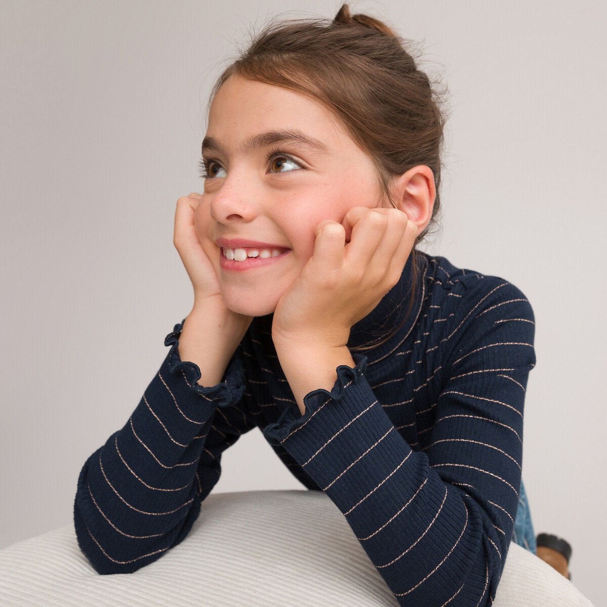 Ριμπ ζιβάγκο με όρθιο λαιμό και ρίγες