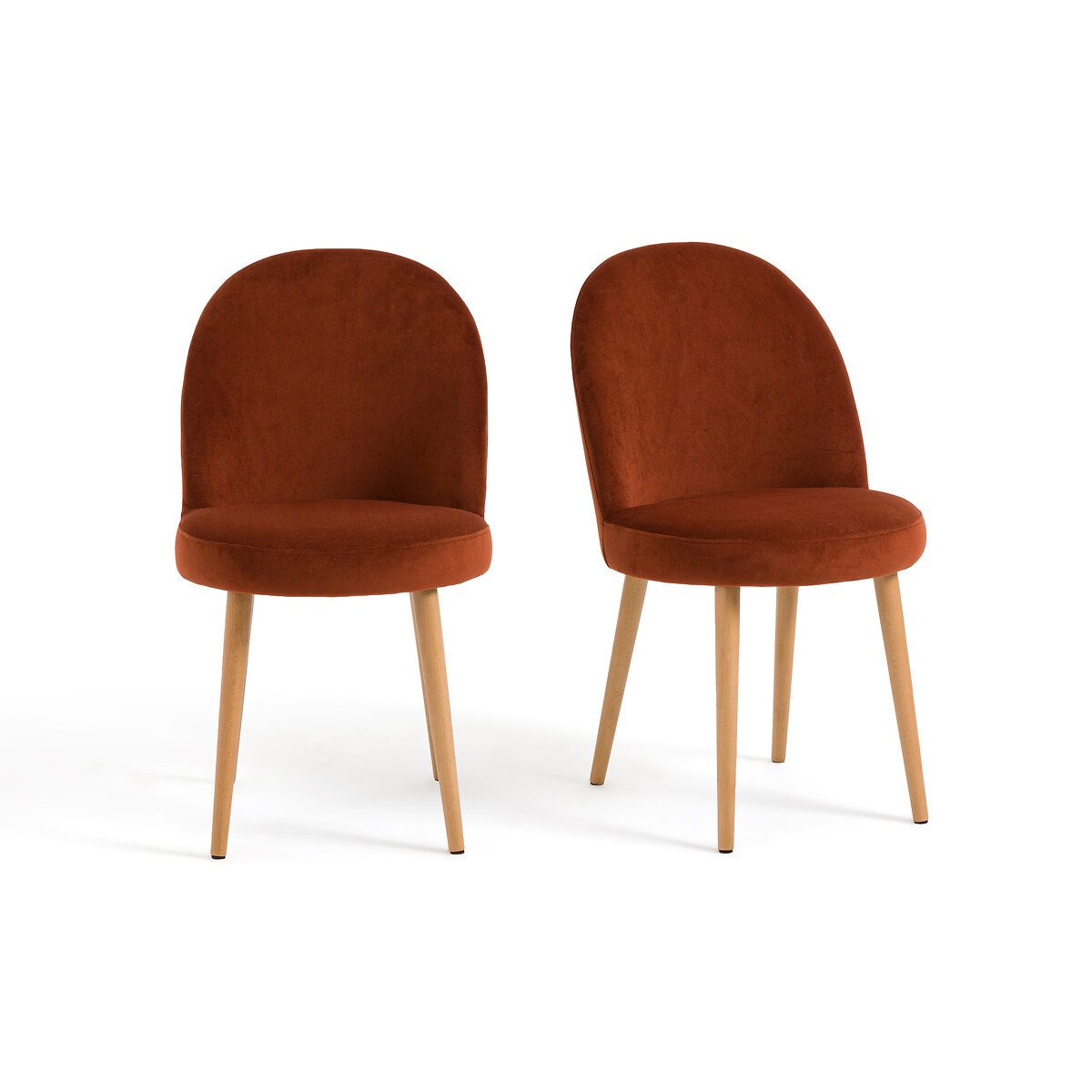 Σετ 2 καρέκλες με βελούδινη ταπετσαρία, Ines
