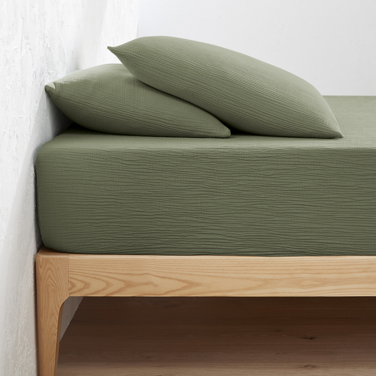 La Redoute Interieurs Σεντόνι με λάστιχο από βαμβακερή γάζα με γύρισμα 30 εκ. 90x190 cm