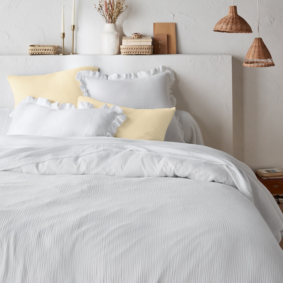 Μονόχρωμη παπλωματοθήκη από βαμβακερή γάζα 140x200 cm