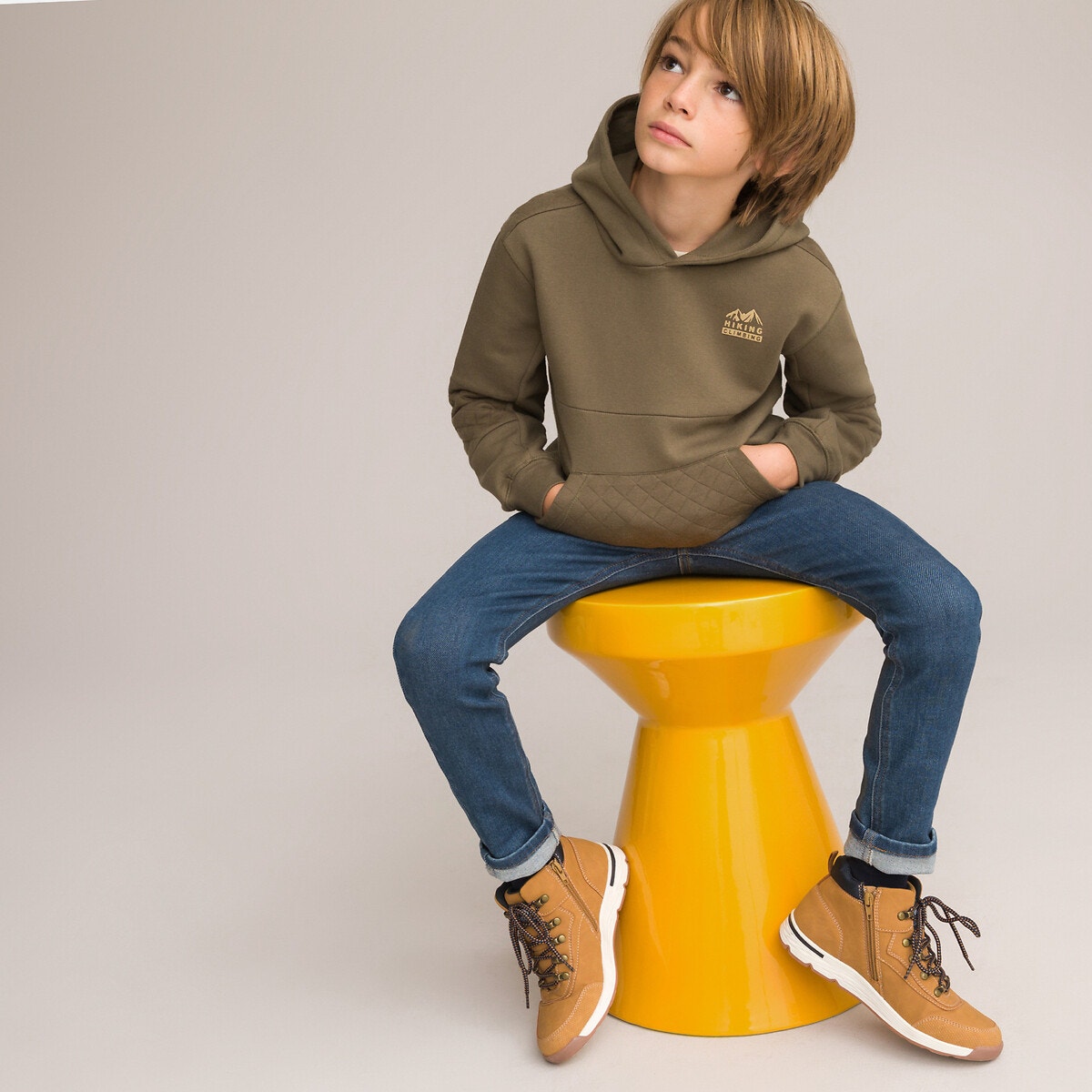 Φανελένιο φούτερ με κουκούλα