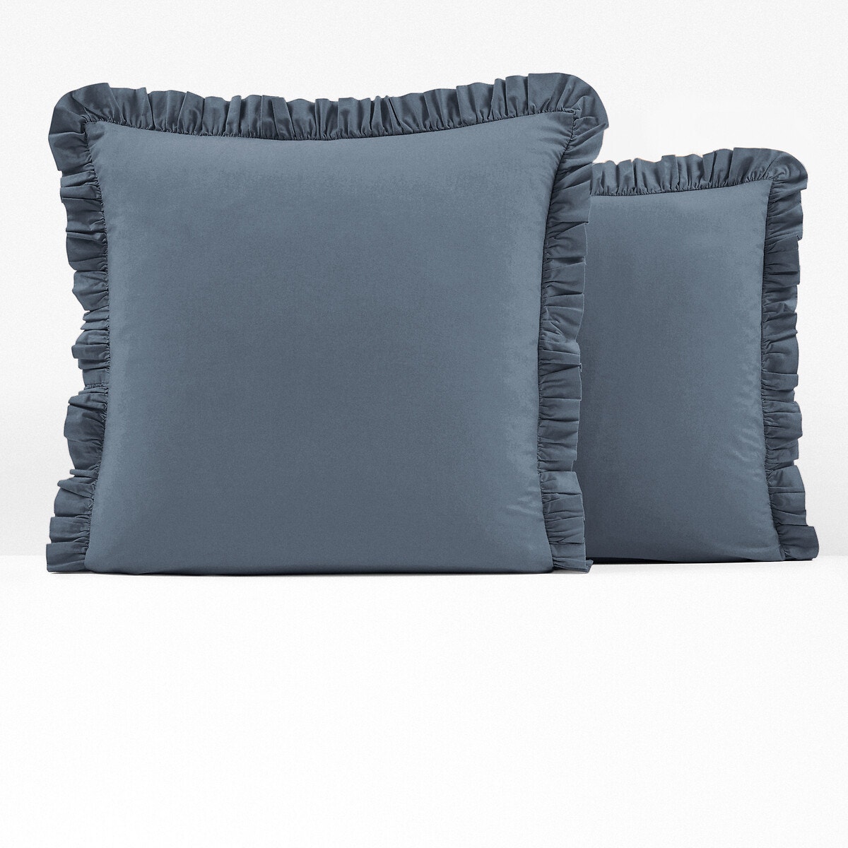 Μαξιλαροθήκη από προπλυμένο βαμβάκι με βολάν 63x63 cm