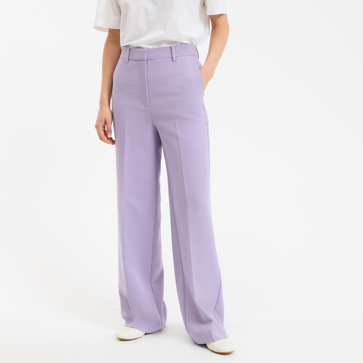 La Redoute Collections Φαρδύ παντελόνι από πολυέστερ και βισκόζη