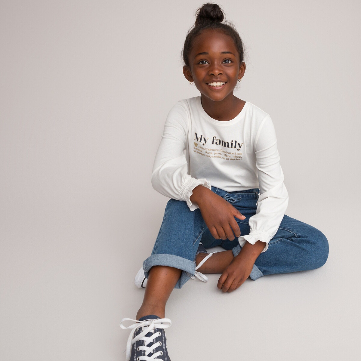 Μακρυμάνικη μπλούζα με στάμπα μπροστά