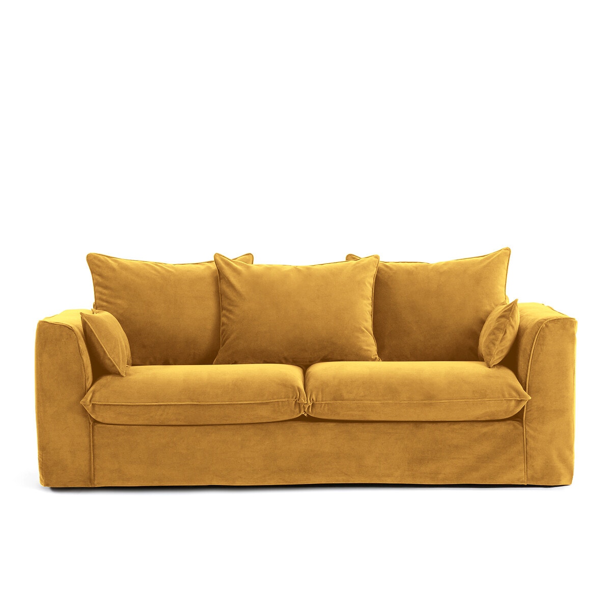 Καναπές από βελούδο Μ112xΠ195xΥ86cm