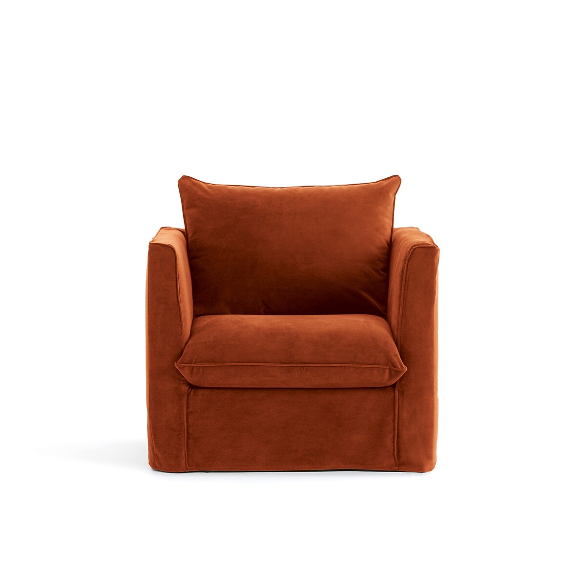 La Redoute Interieurs Πολυθρόνα από βελούδο Μ95xΠ92xΥ86cm