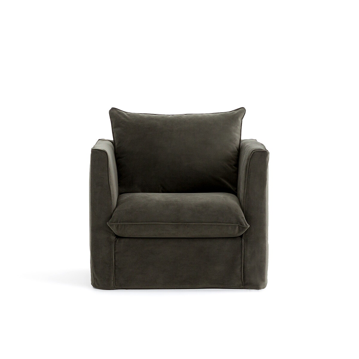 La Redoute Interieurs Πολυθρόνα από βελούδο Μ95xΠ92xΥ86cm