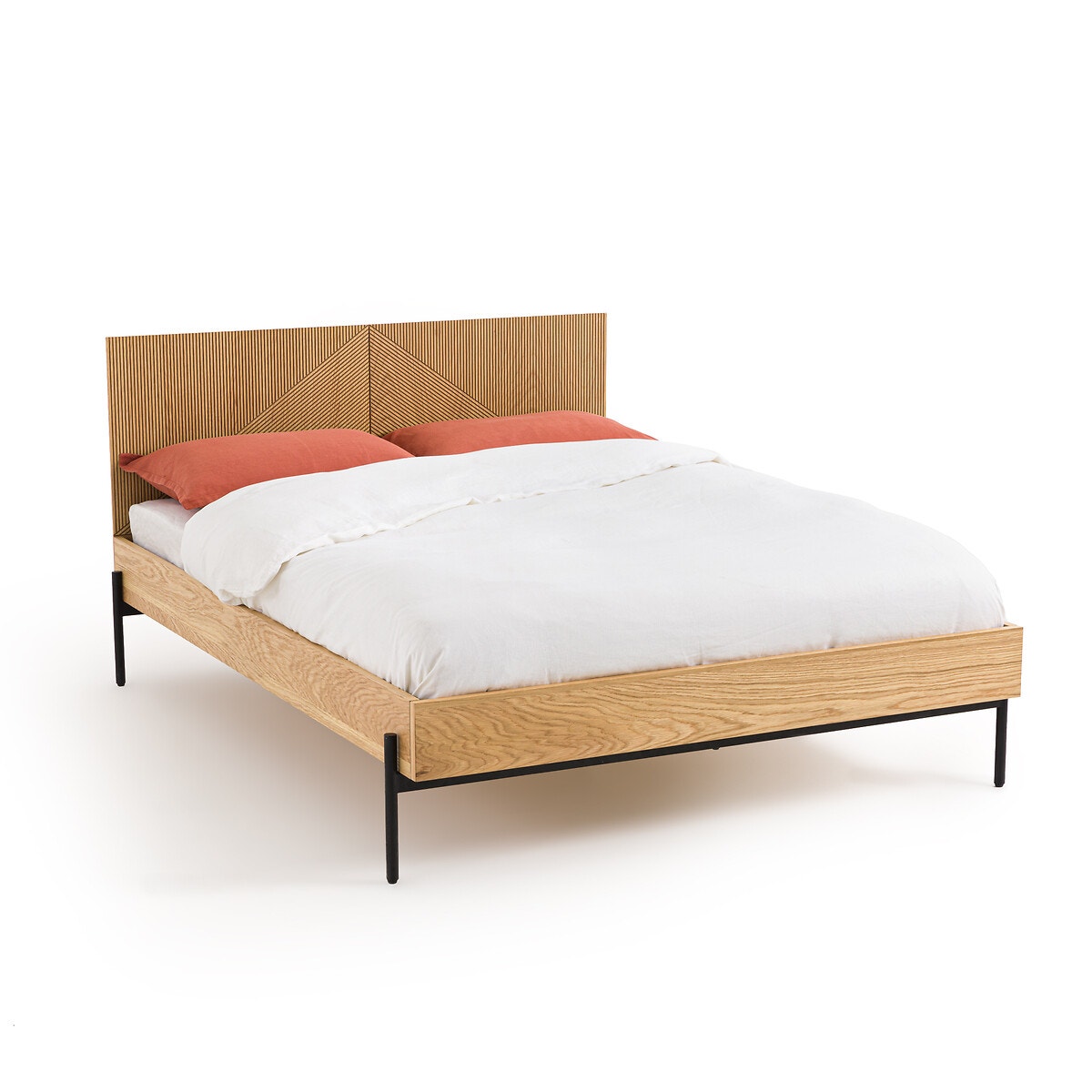 Σπίτι > Έπιπλα > Υπνοδωμάτιο > Κρεβάτια Κρεβάτι με τάβλες από ανοιχτόχρωμο ξύλο δρυ