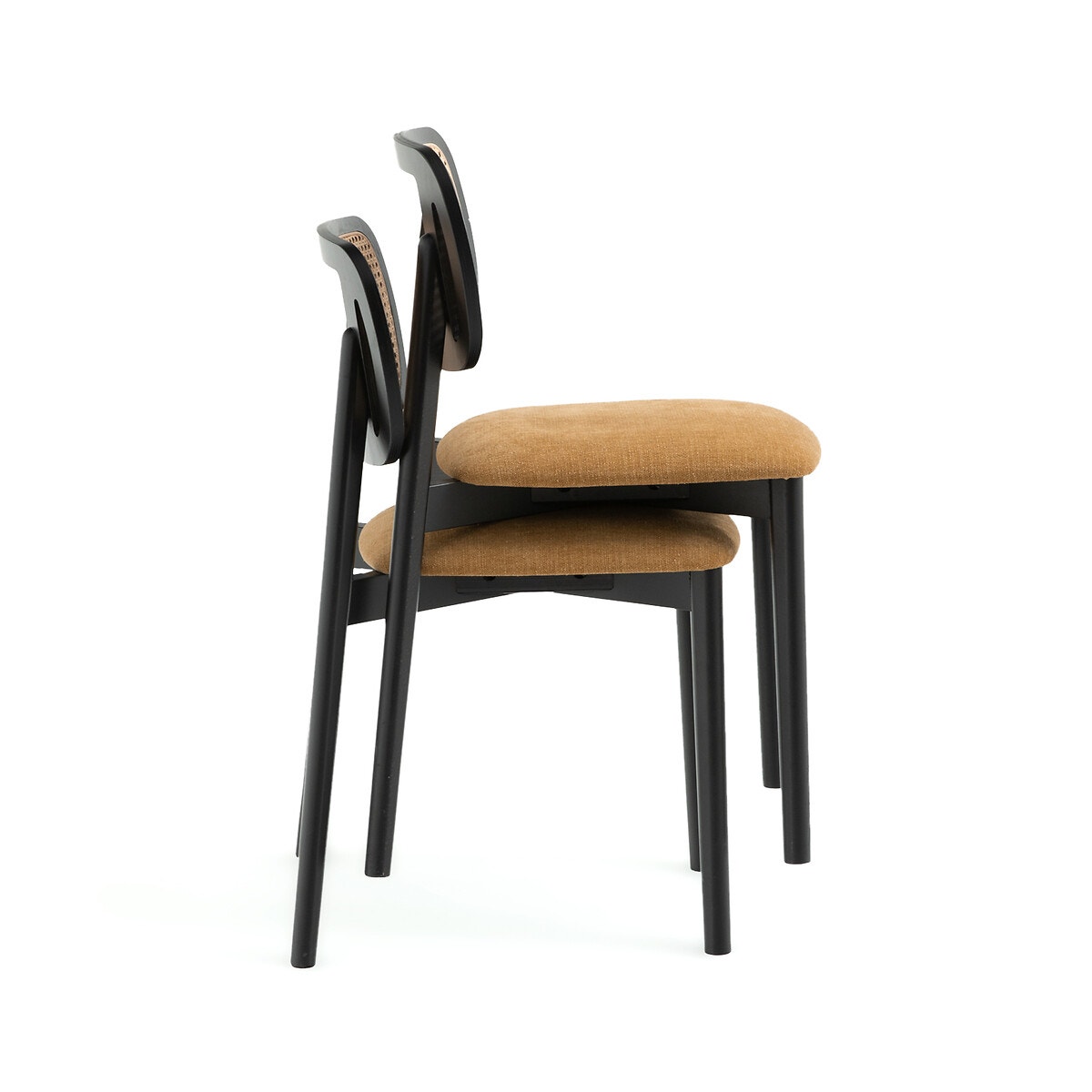 Σετ 2 καρέκλες από ξύλο οξιάς και ψάθα, Rivio