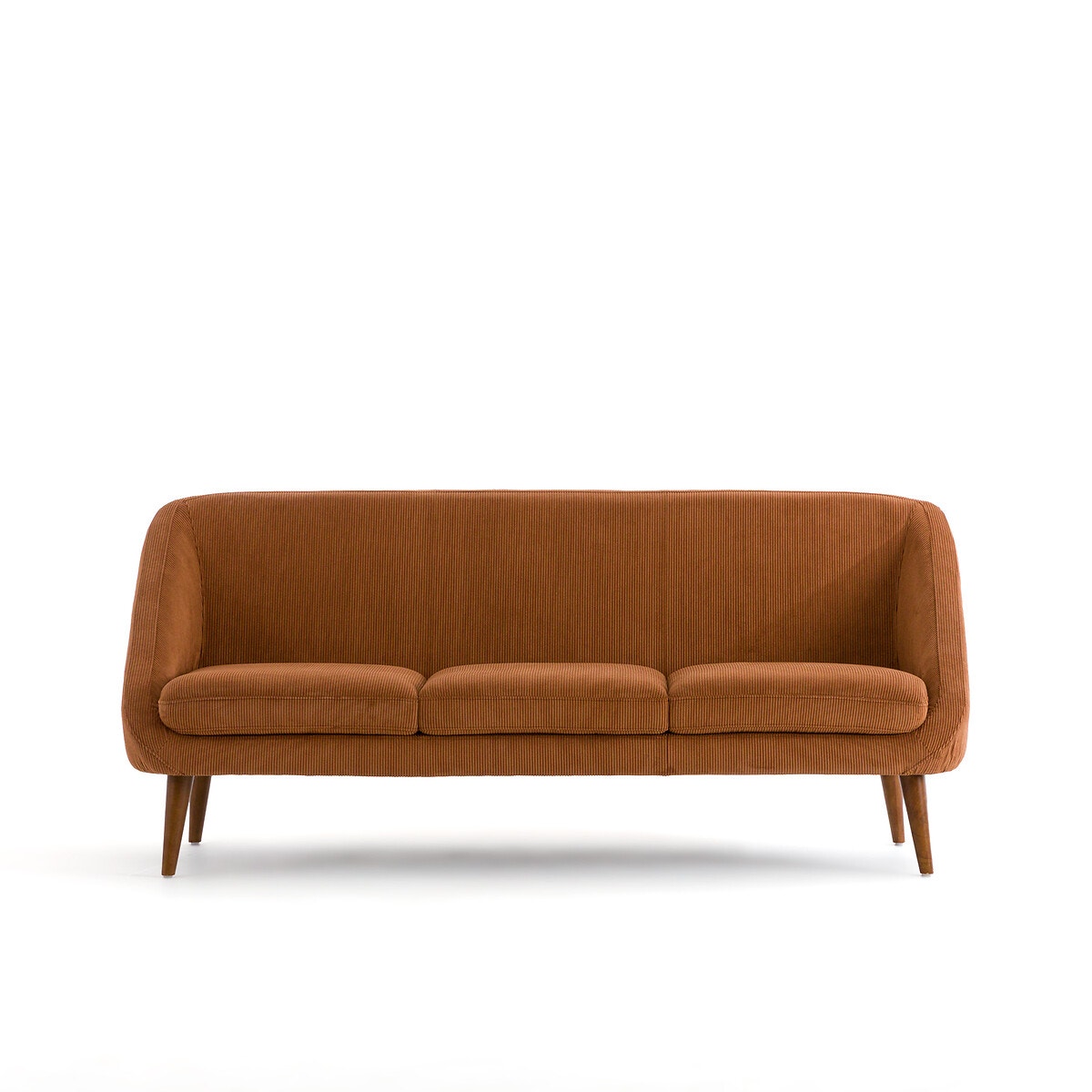 Τριθέσιος καναπές από βελούδο κοτλέ Μ80xΠ184xΥ80cm