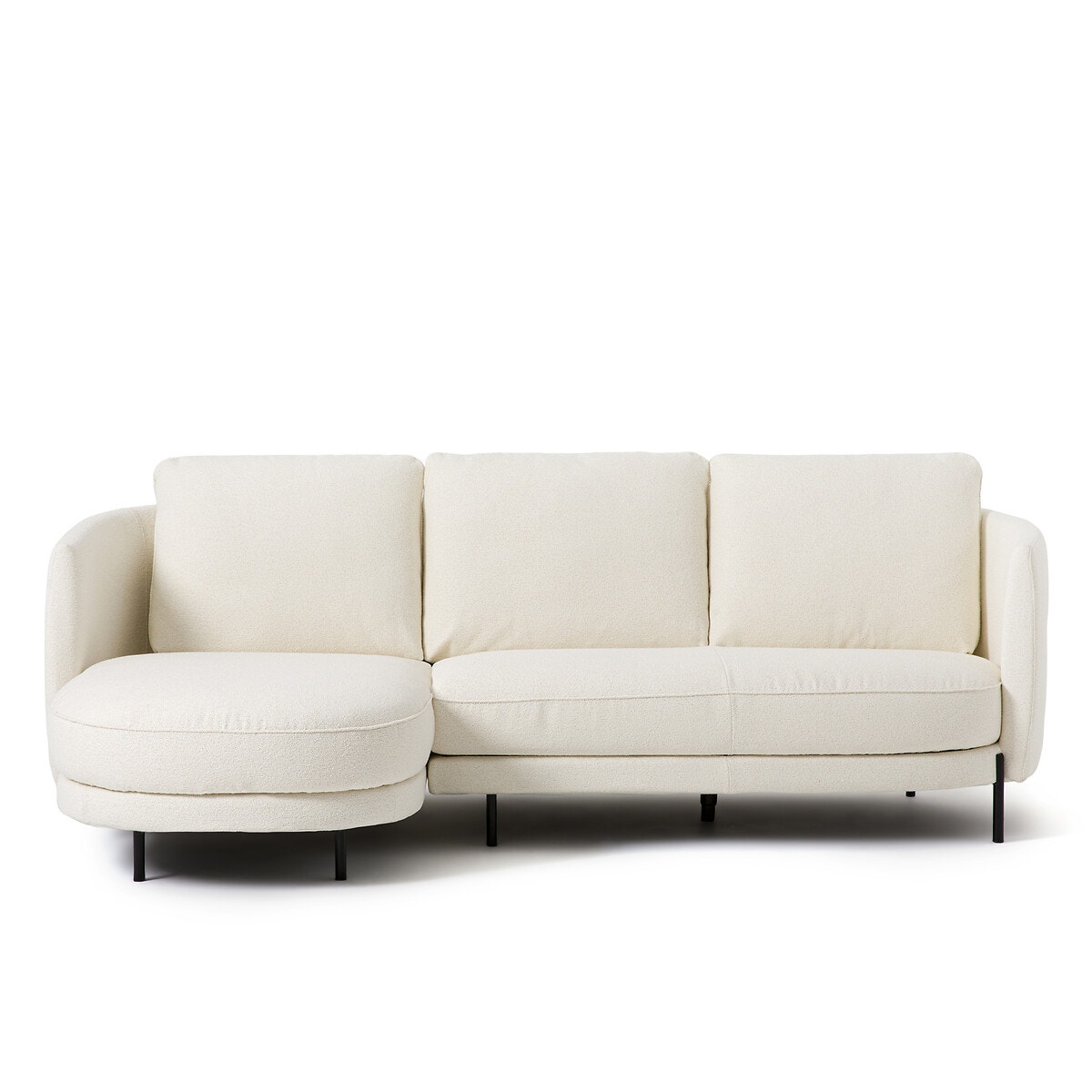 Γωνιακός καναπές μπουκλέ ταπετσαρία Arcus, σχεδίασης E. Gallina