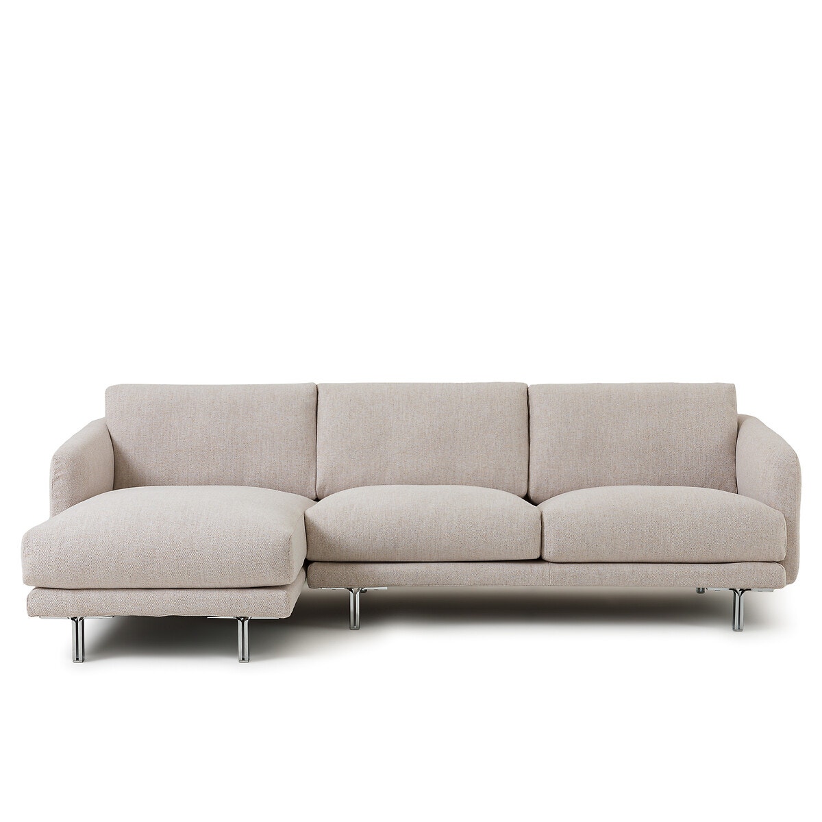 Γωνιακός καναπές με τουίντ ταπετσαρία Μ148xΠ246xΥ76cm