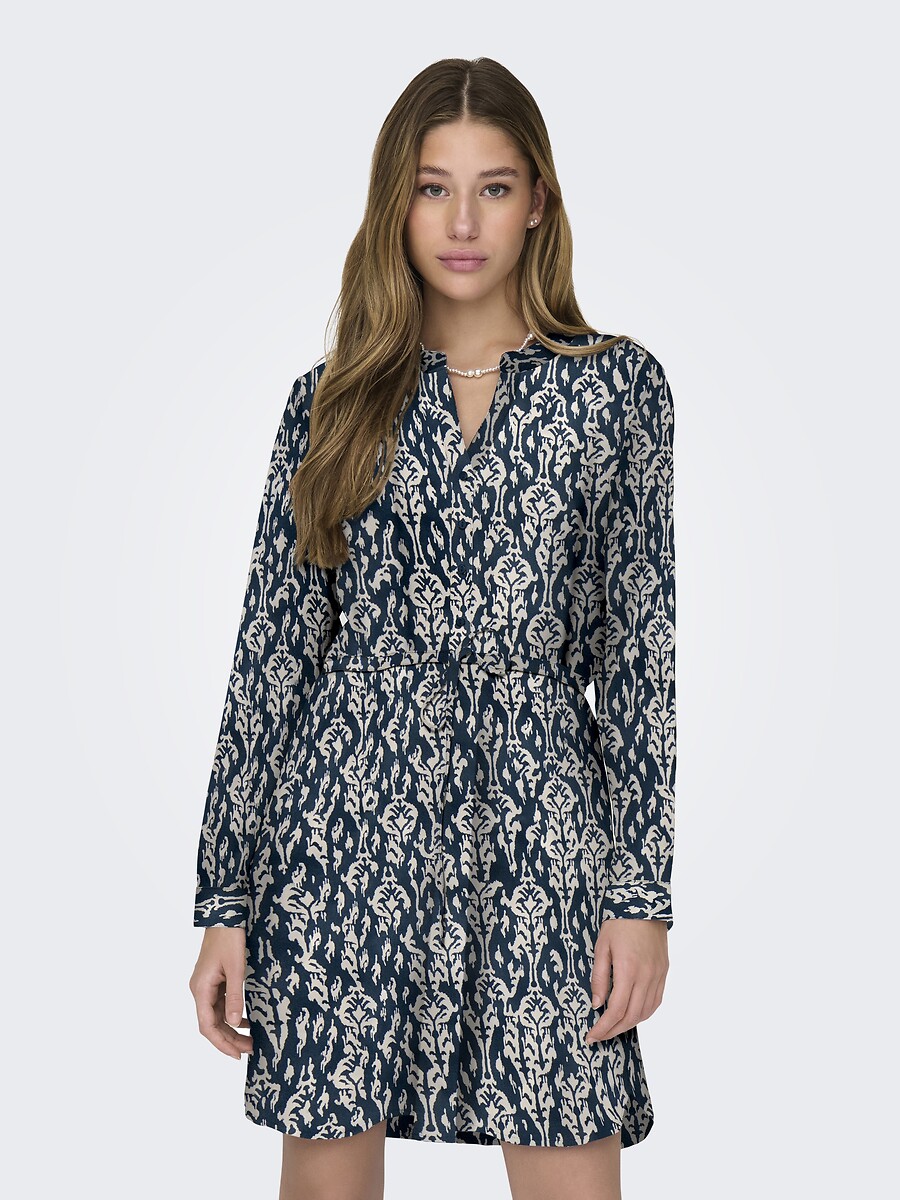 Εμπριμέ σεμιζιέ φόρεμα