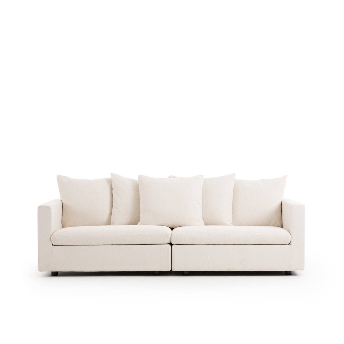 Καναπές με μπουκλέ ταπετσαρία Μ105xΠ232xΥ83cm