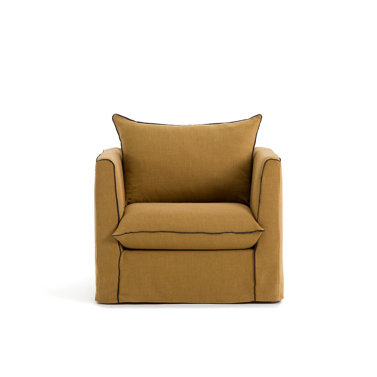 Πολυθρόνα με μελανζέ ταπετσαρία από βισκόζη