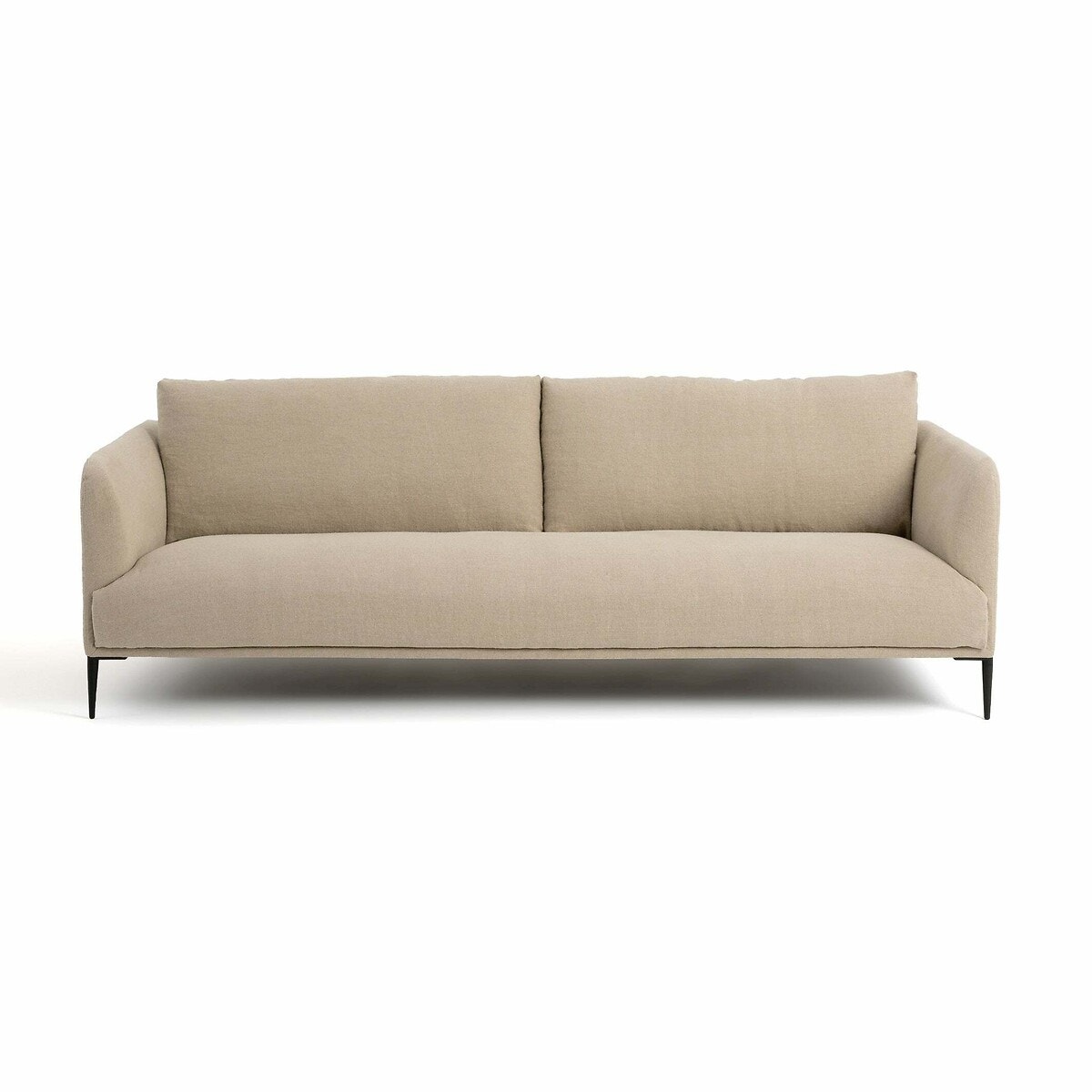 Καναπές από χοντρό λινό ύφασμα stonewashed Oscar Μ103xΠ240xΥ82cm