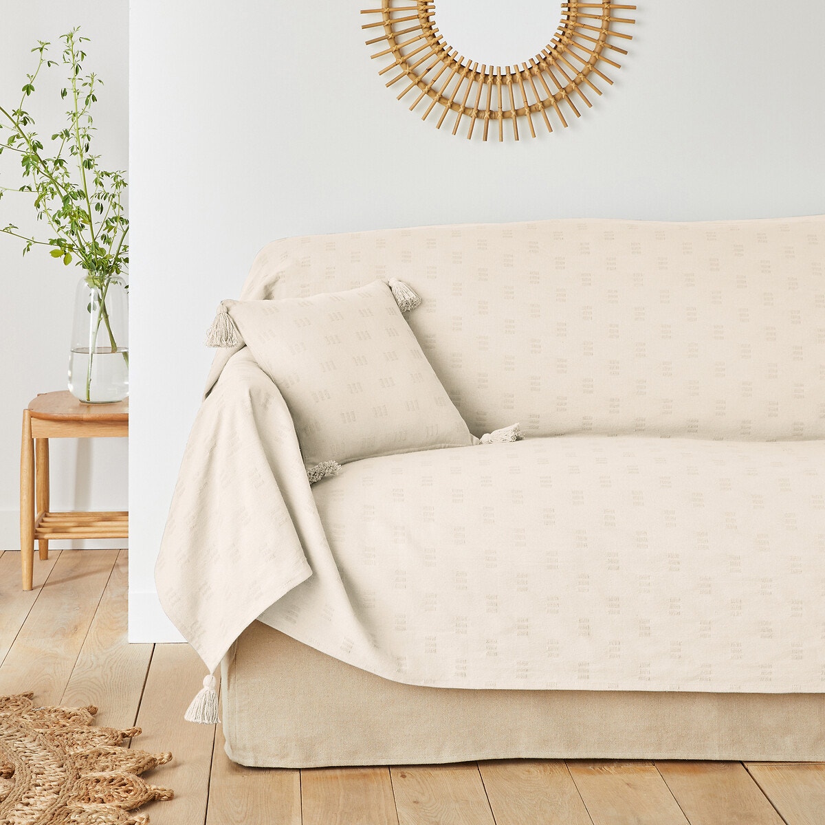 Μονόχρωμο ριχτάρι από βαμβάκι 140x200 cm