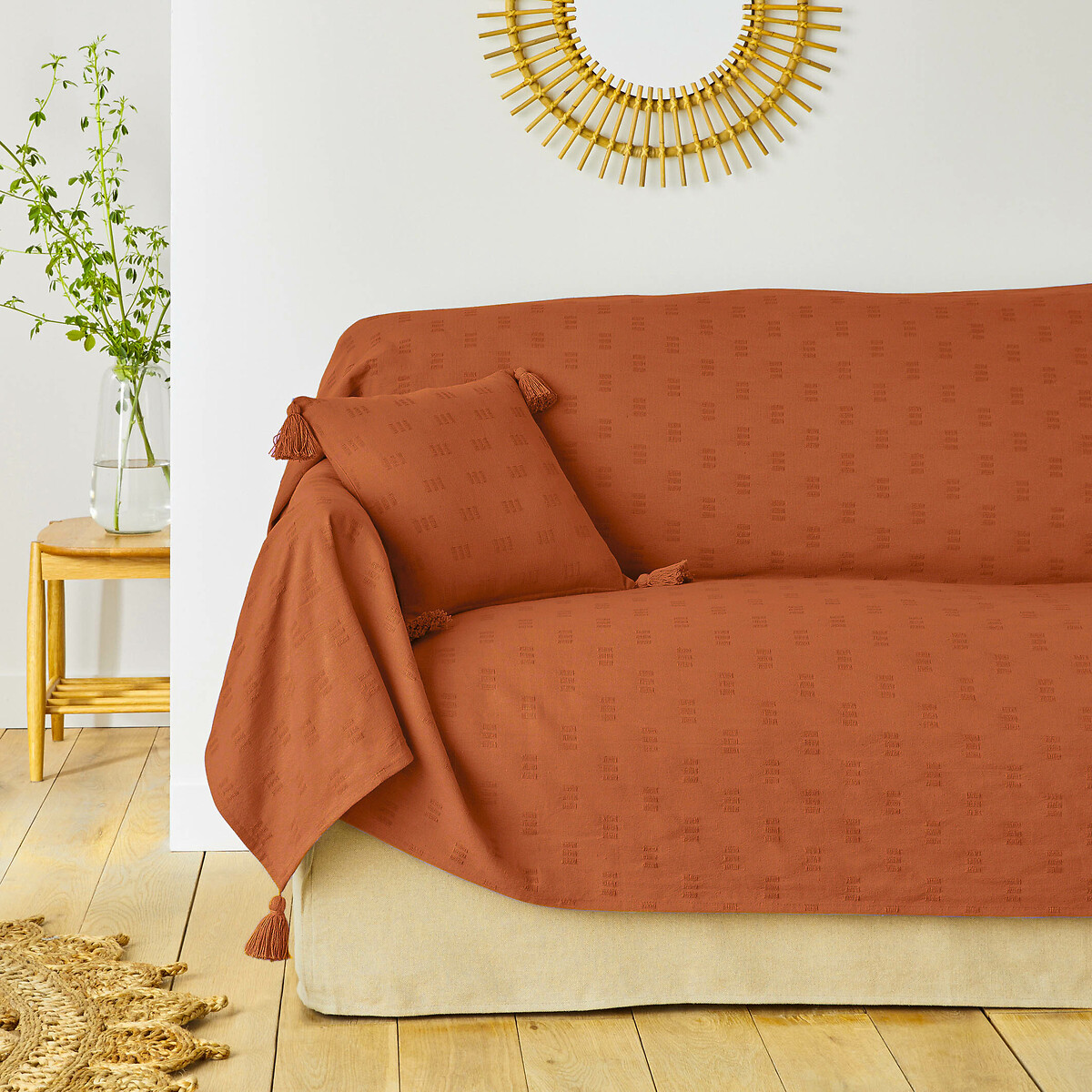 Μονόχρωμο ριχτάρι από βαμβάκι 140x200 cm