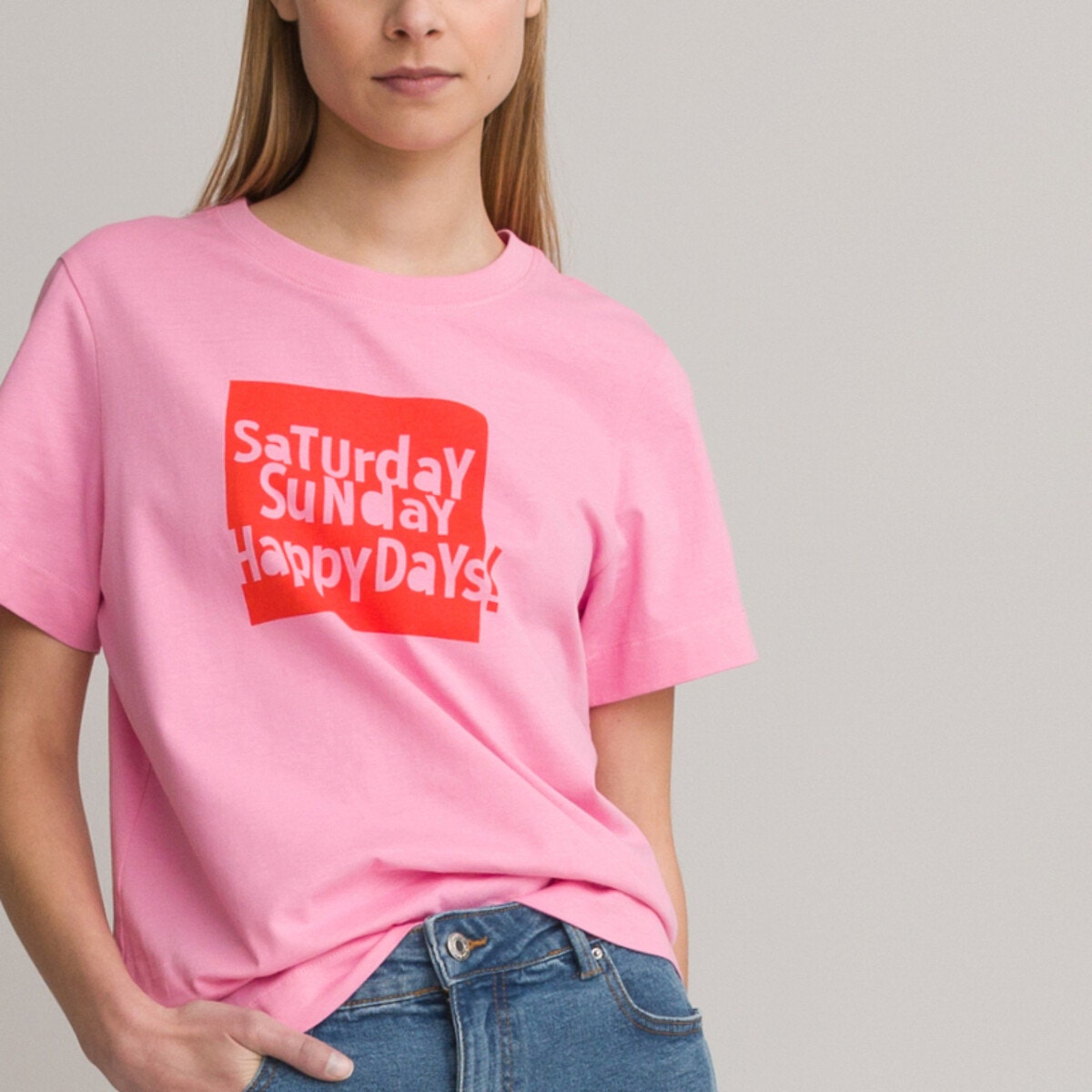 Μακριά μπλούζα με τυπωμένο μήνυμα μπροστά