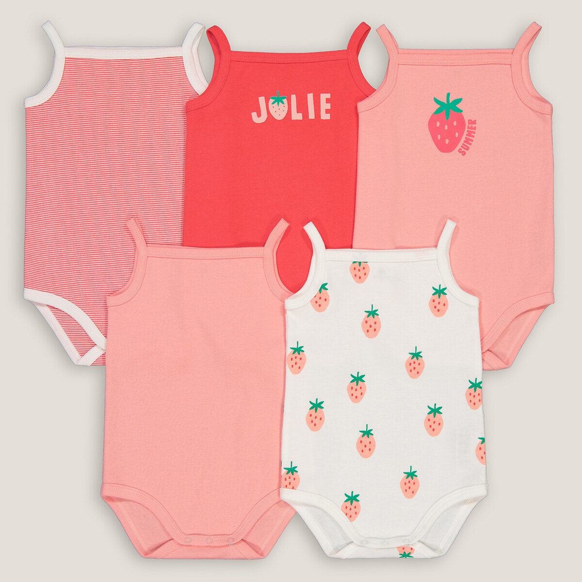 Σετ 5 φανελάκια με λεπτές τιράντες