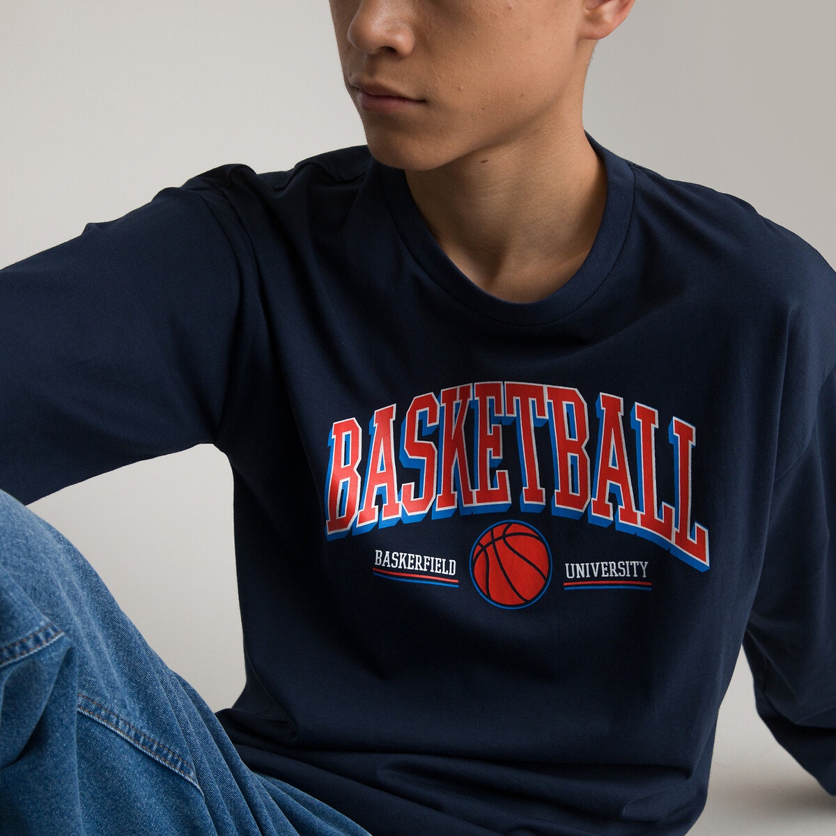 Μακρυμάνικη μπλούζα με στάμπα Basketball