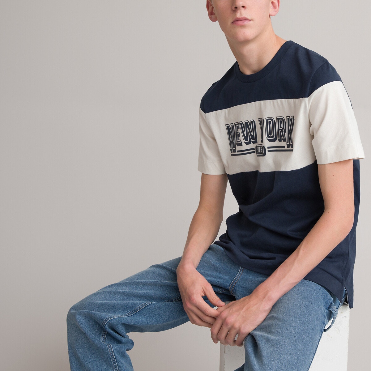 Κοντομάνικο T-shirt με στάμπα New York μπροστά