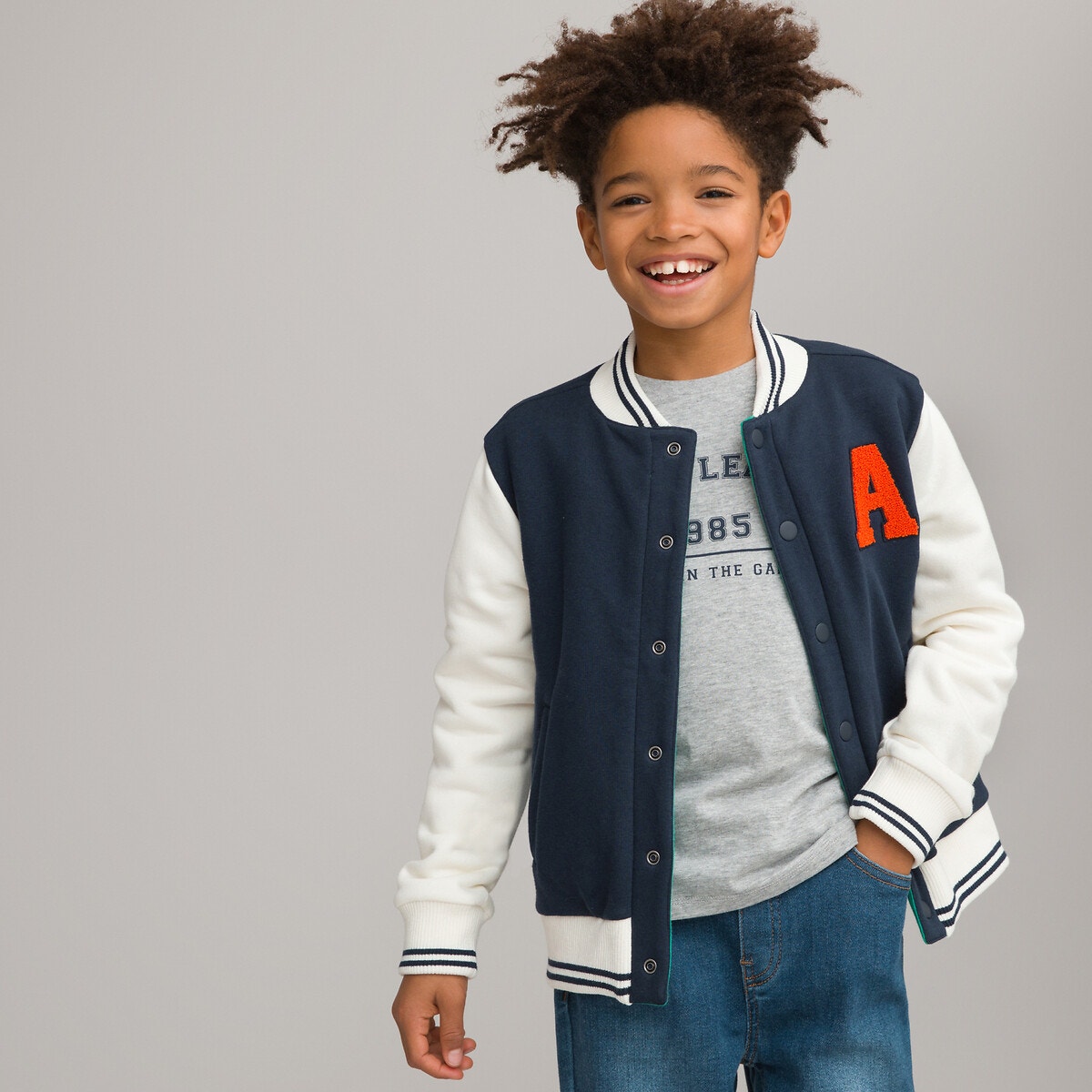 Φανελένια ζακέτα διπλής όψης σε κολεγιακό στυλ