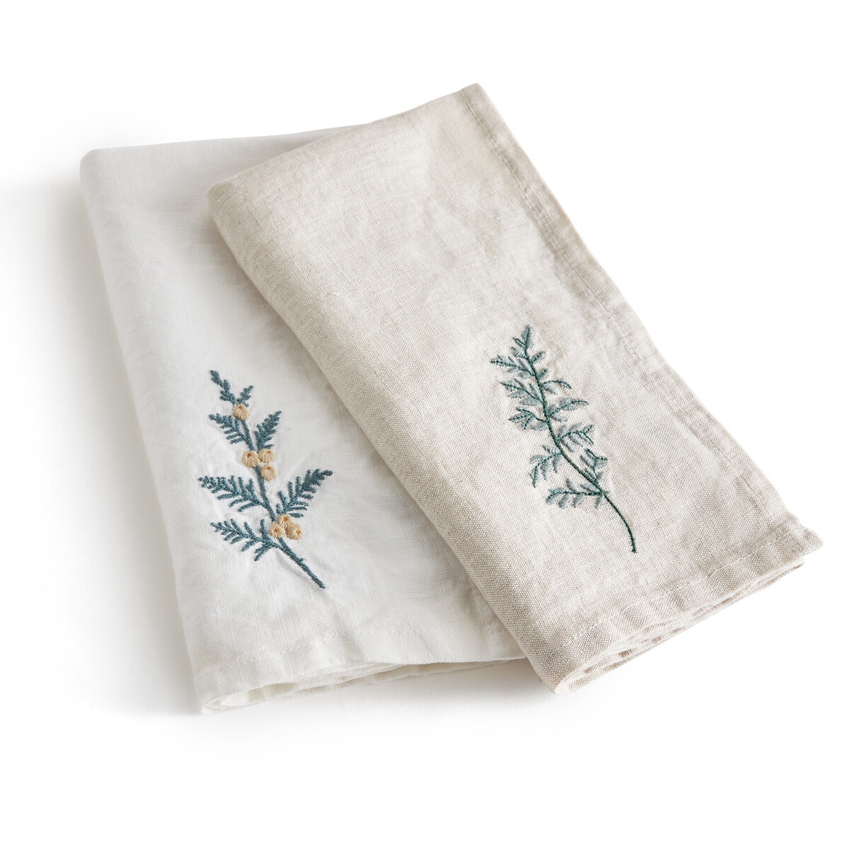 Σετ 2 πετσέτες φαγητού από προπλυμένο λινό 45x45 cm