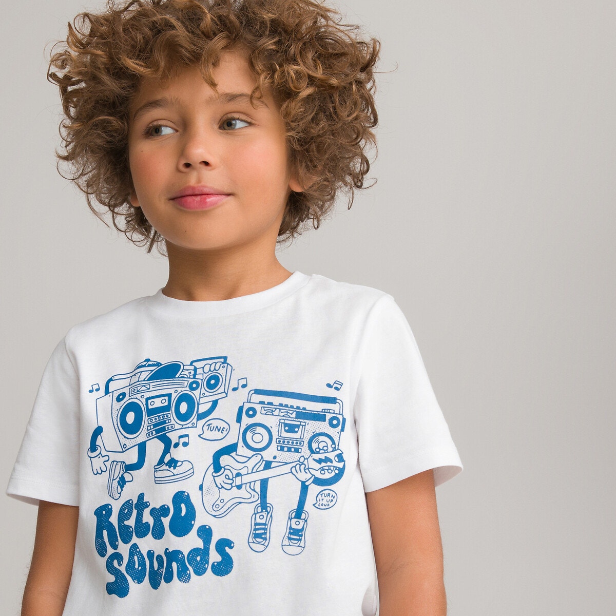 T-shirt με στρογγυλή λαιμόκοψη και vintage μοτίβο μπροστά