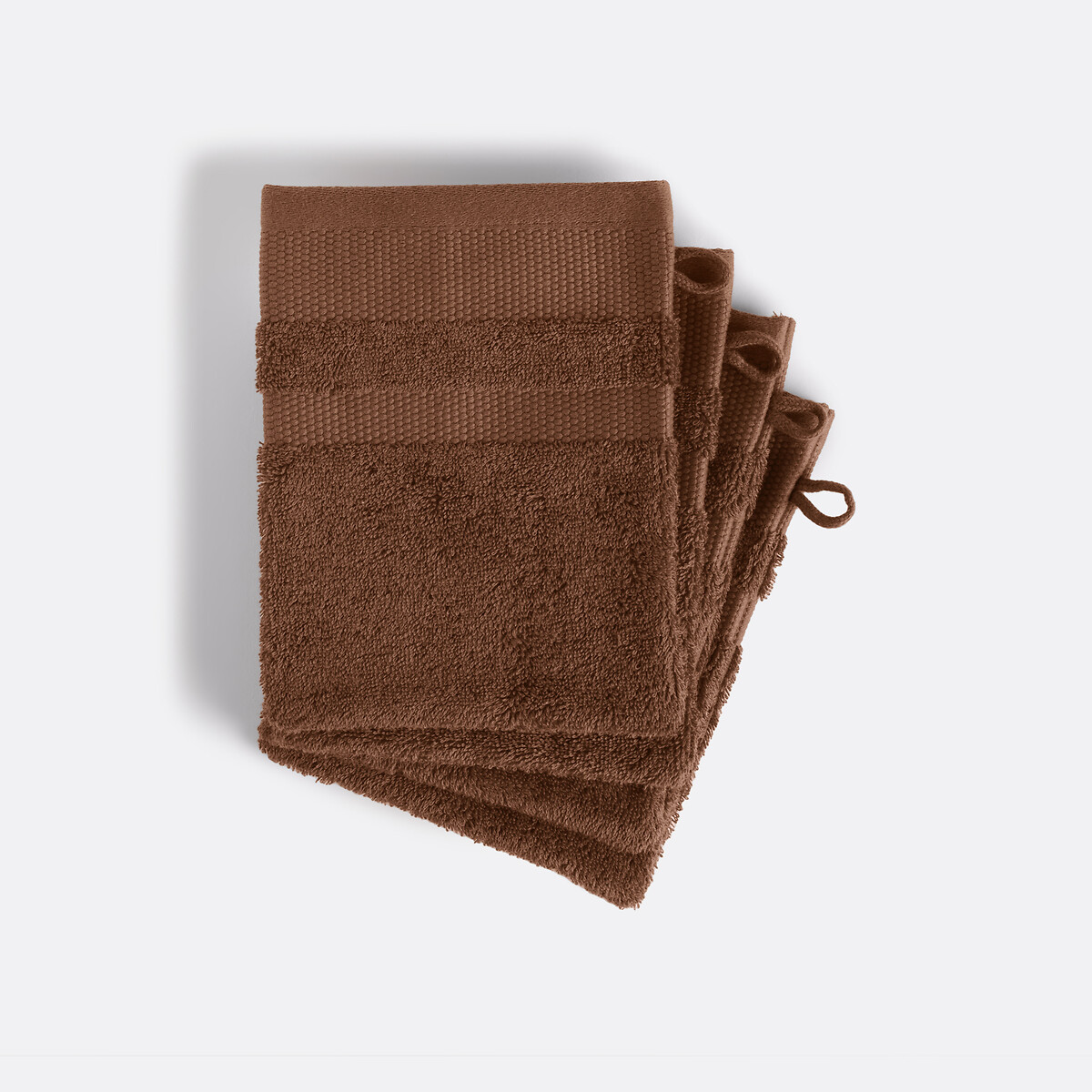 La Redoute Interieurs Σετ 4 γάντια μπάνιου από αιγυπτιακό βαμβάκι 15x21 cm