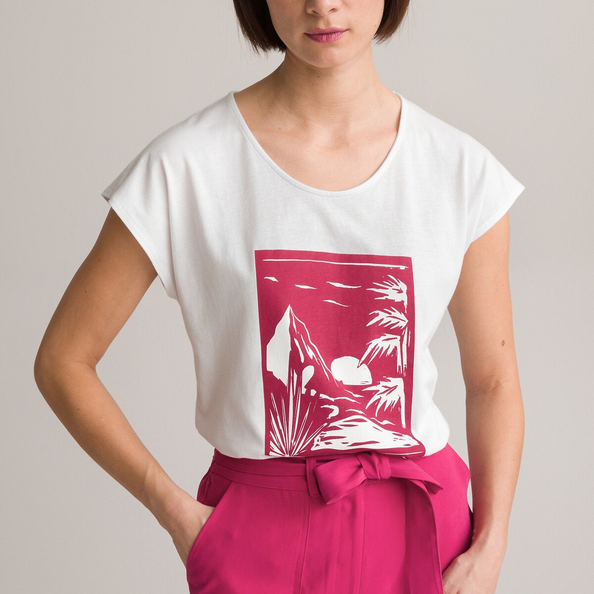 Μόδα > Γυναικεία > Ρούχα > T-shirt, αμάνικες μπλούζες > T-shirt με κοντά μανίκια Κοντομάνικο T-shirt με στρογγυλή λαιμόκοψη