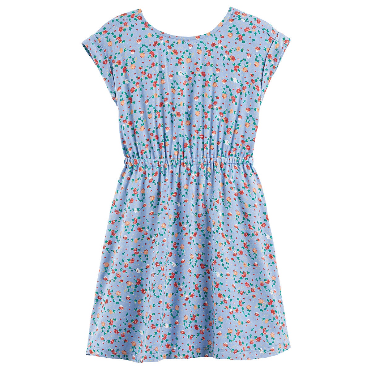 Κοντομάνικο χυτό φόρεμα με φλοράλ μοτίβο