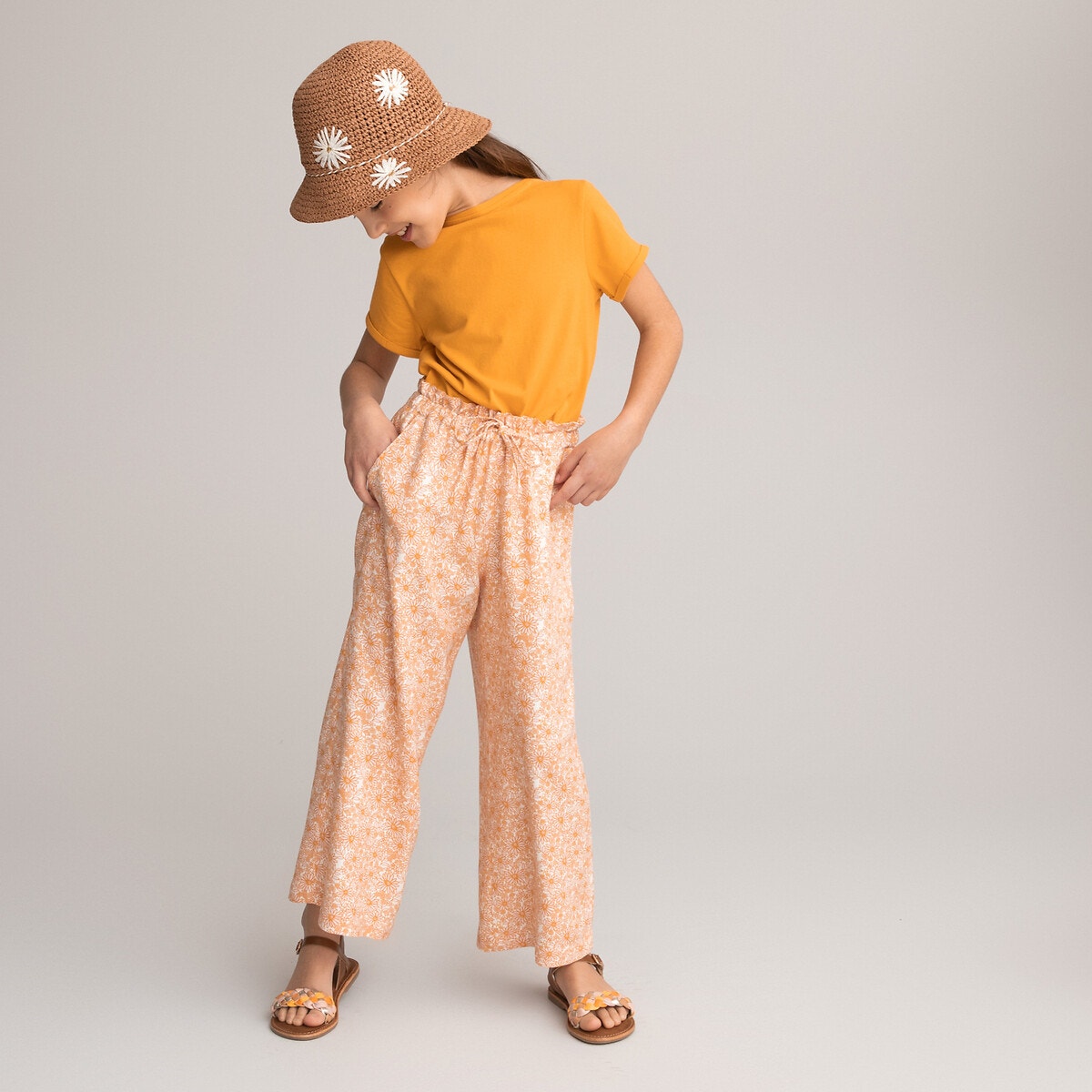 Φαρδύ φλοράλ παντελόνι