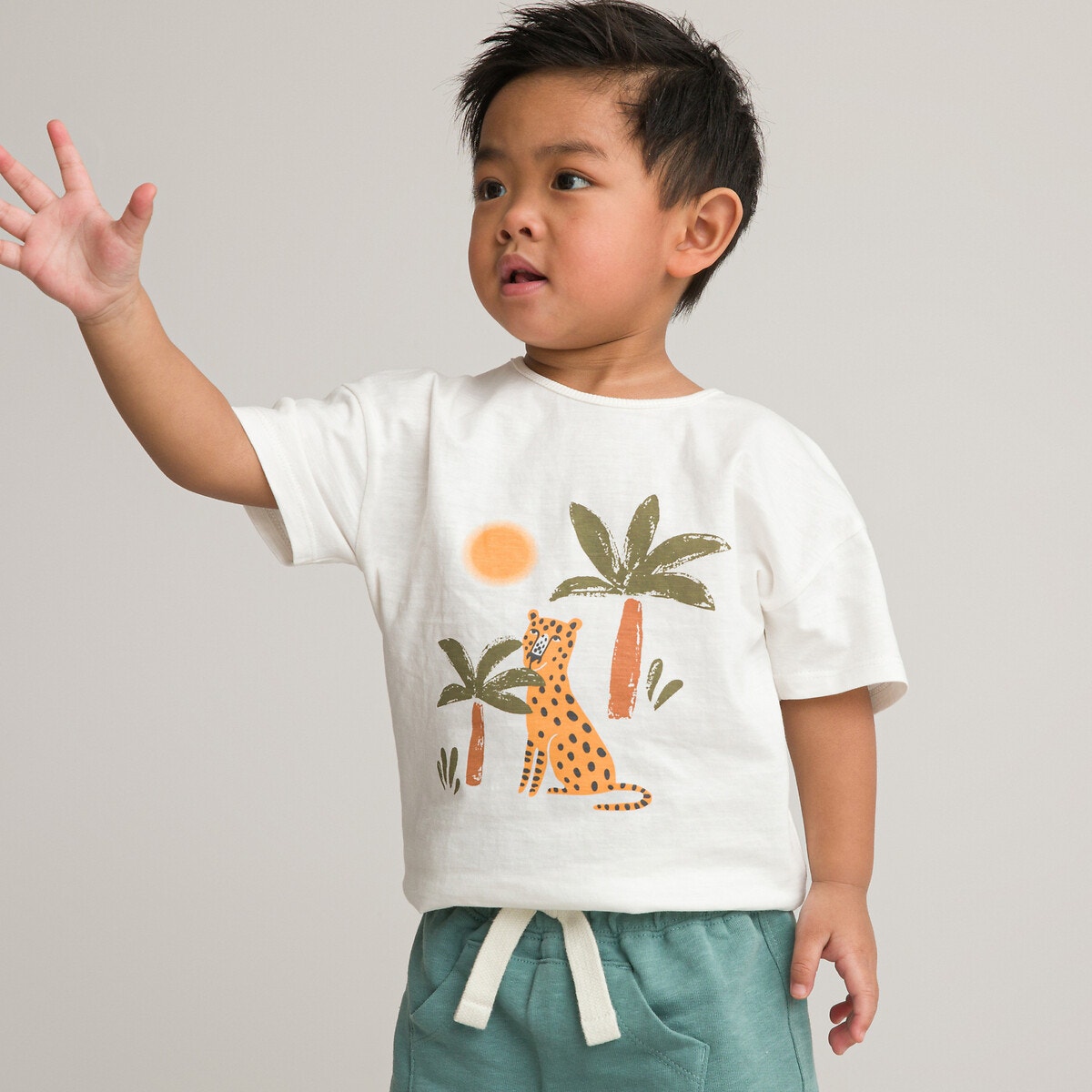 Κοντομάνικο T-shirt με στάμπα μπροστά