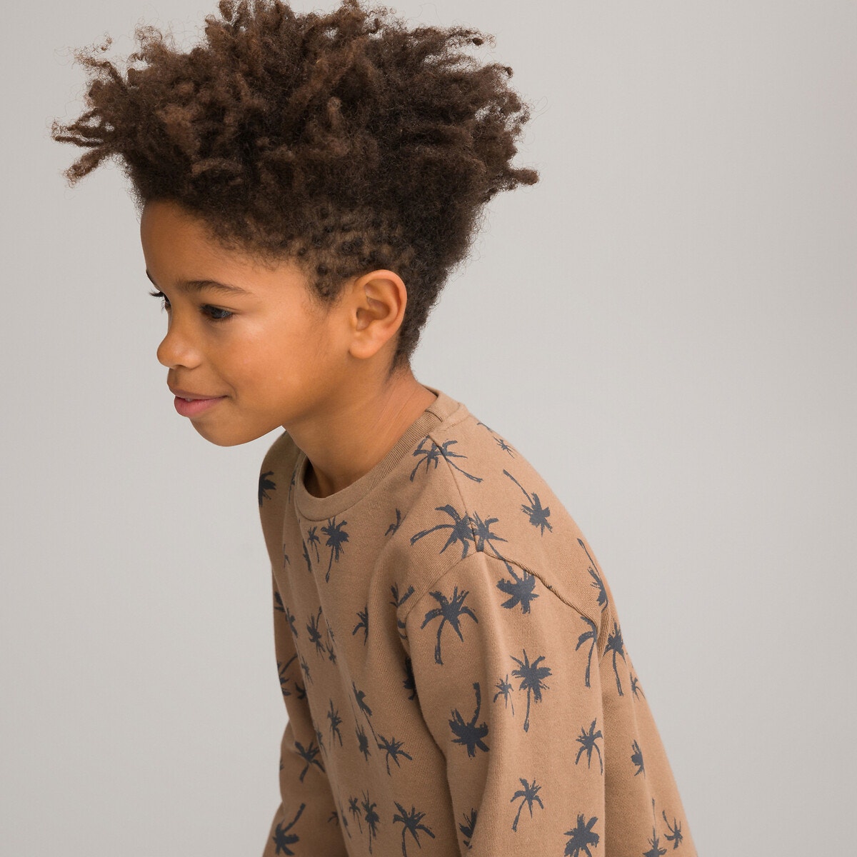 Φούτερ με στρογγυλή λαιμόκοψη και στάμπα φοίνικες